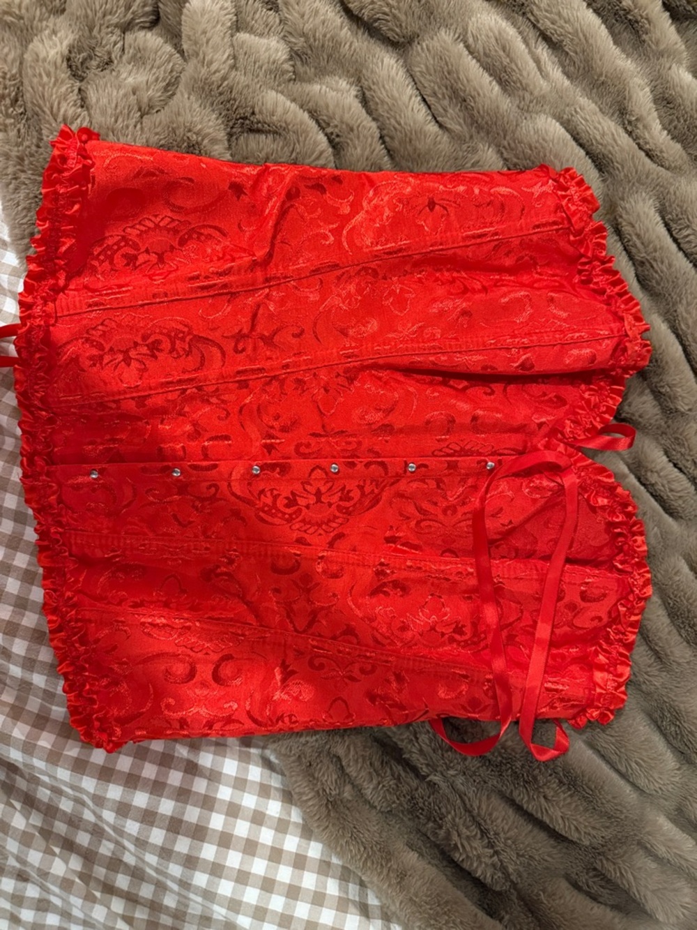 Red Women's Lace Satin corset
